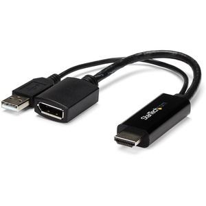 StarTech.com Conversor HDMI a DisplayPort 4K Alimentado por USB Adaptador - Cable adaptador - HDMI, USB (solo alimentaciÃ³n) macho a DisplayPort hembr