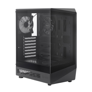 Case gamer TEROS TE-1321G, Mid Tower, USB 3.0 / USB 2.0, audio, ventilador ARGB, negro