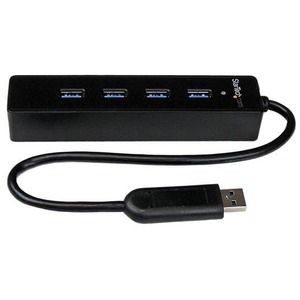 StarTech.com Adaptador Concentrador Hub Ladrón USB 3.0 Super Speed 4 Puertos Salidas Portátil para Laptop Ordenador - Negro - Hub