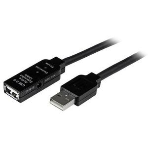 StarTech.com Cable de Extensión Alargador de 10m USB 2.0 Hi Speed Alta Velocidad Activo Amplificado - Macho a Hembra USB A - Negro