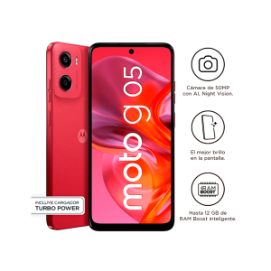 Smartphone Motorola moto g05, Pantalla: 6.7"/LCD/HD+/90Hz, SO: Android 15, Color Rojo