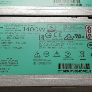 Fuente HP 1400W PLATINUM para PROLIANT DL360 DL380 ML350 GEN9 - 754383-001 733427-001 733428-001 Producto Retirado de Equipo en uso Garantia 12 Meses