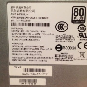 Fuente de Poder Cisco UCSC-PSU2-1200 1200W 2U para UCS 341-0472-02 B0