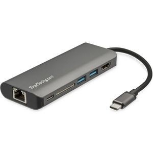 Base de conexión StarTech.com USB Tipo C para Portátil - 60W - 3 x puertos USB - 2 x USB 3.0 - Red (RJ-45) - HDMI - Cableado