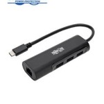 Hub USB Type-C, portátil Tripp-Lite U460-003-3A1GB, 3 Puertos USB 3.1, RJ45, 5 Gbps.